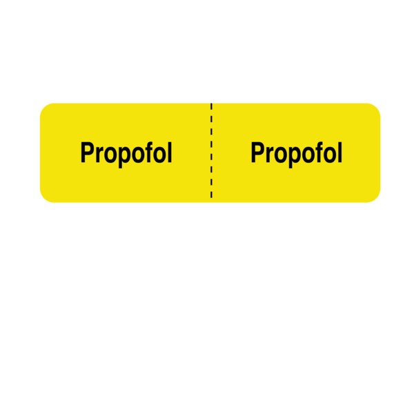 IV Drug Line Label - Propofol/Propofol 7/8" x 3" Blue w/Black